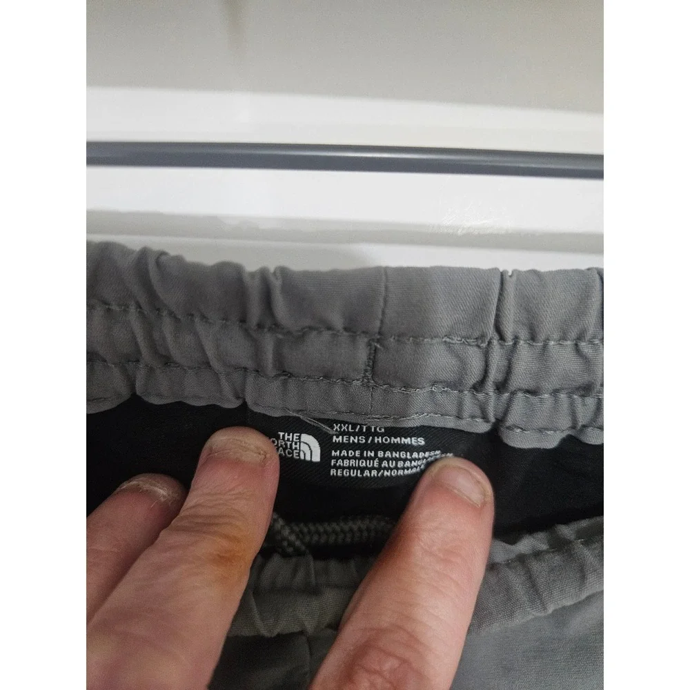 The North Face Mens XXL Gray Black Nylon Cargo Jogger Hiking Pants Drawstring